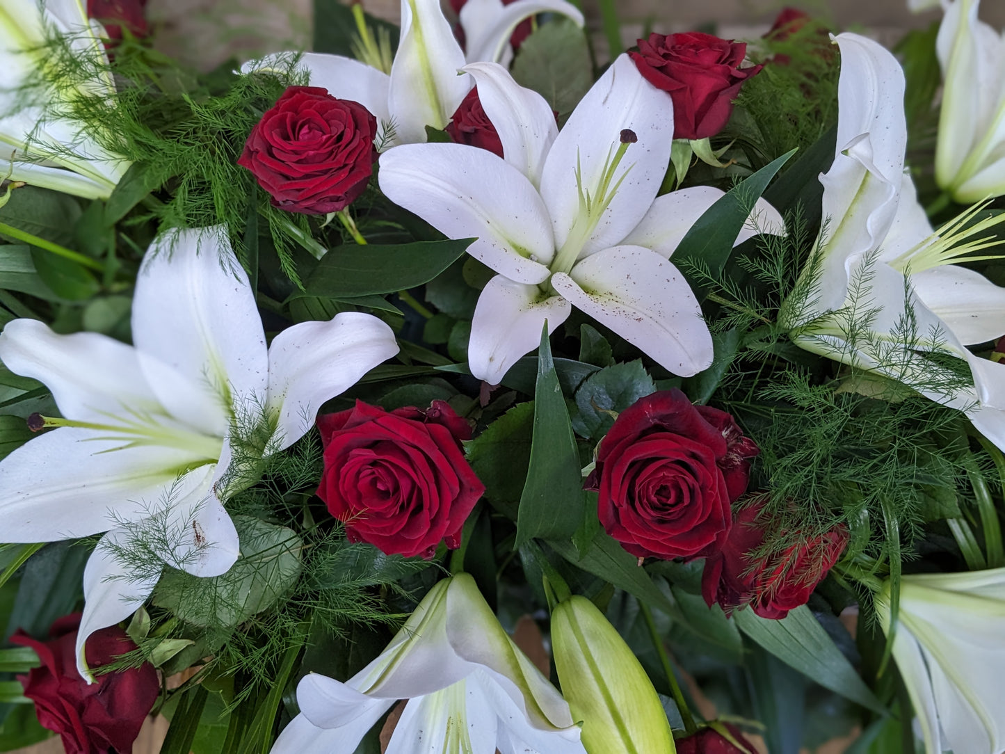 Lily + Rose Casket - Quality Flowers from Ann's Flowers - Just £150! Shop now at Ann's Flowers