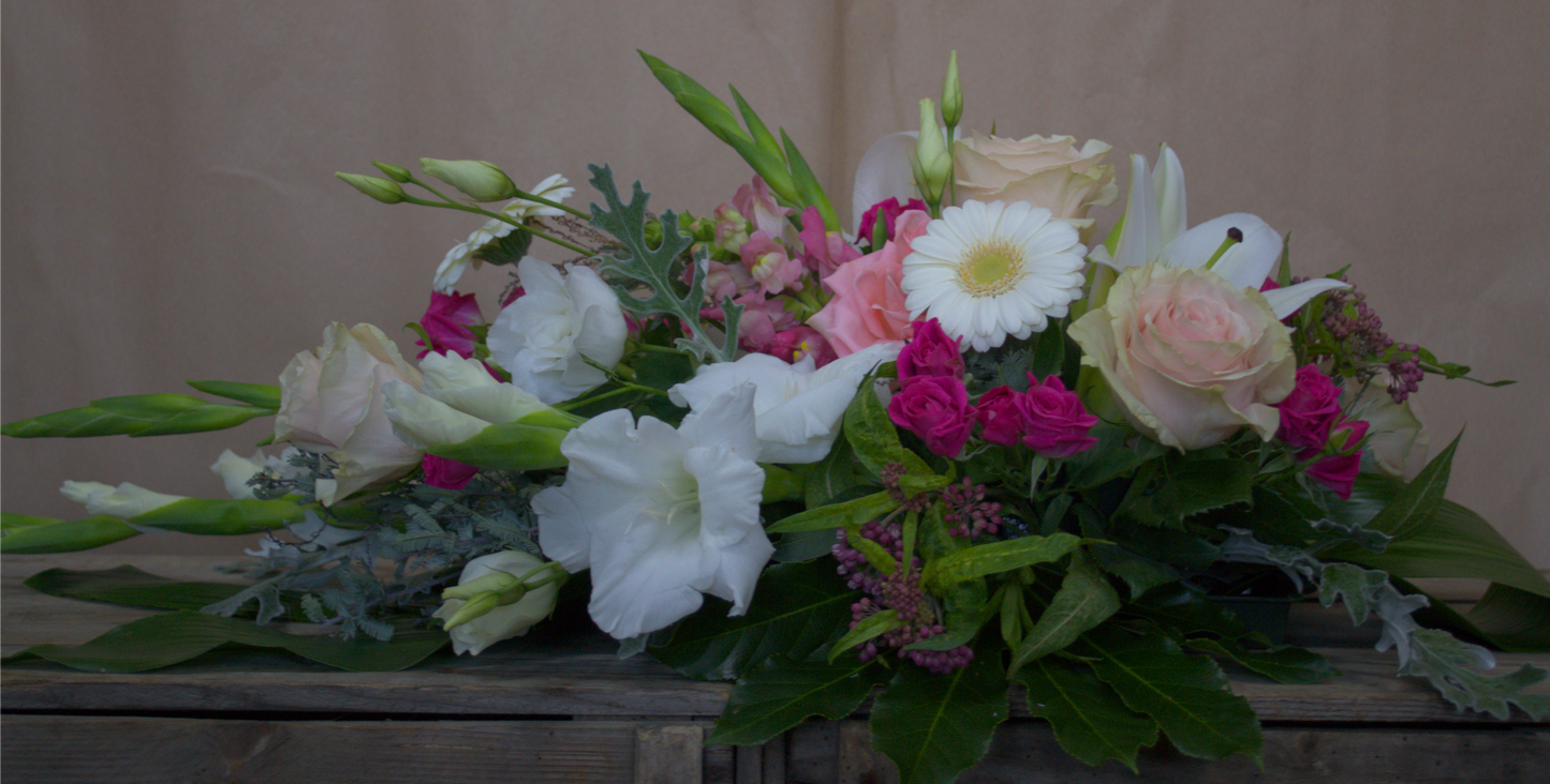 Pink and Ivory Single ended spray - Quality Flowers from Ann's Flowers - Just £37.95! Shop now at Ann's Flowers