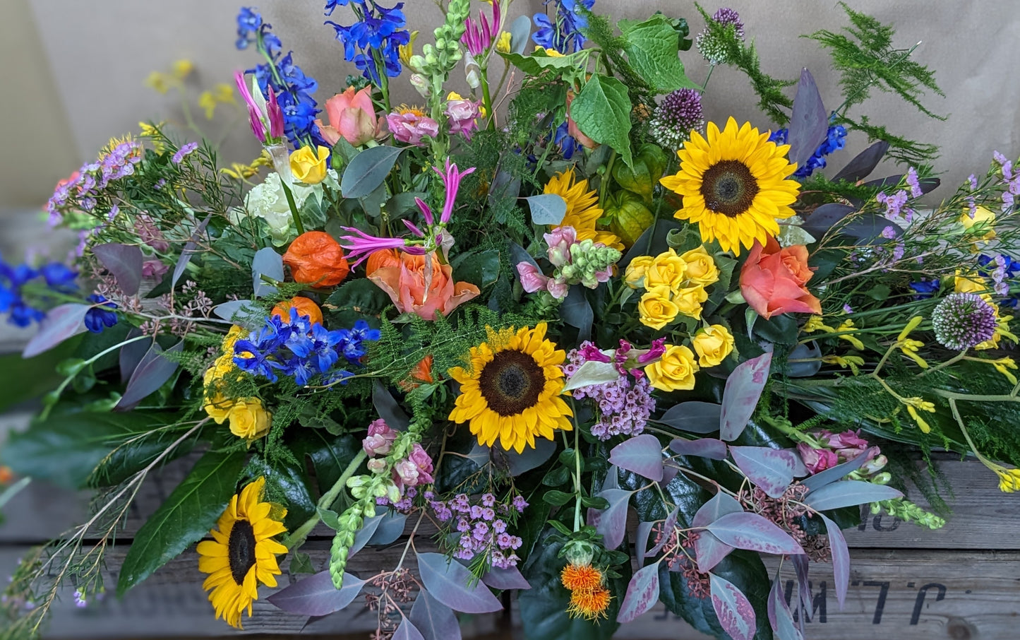 Vibrant double ended spray - Quality Flowers from Ann's Flowers - Just £40! Shop now at Ann's Flowers