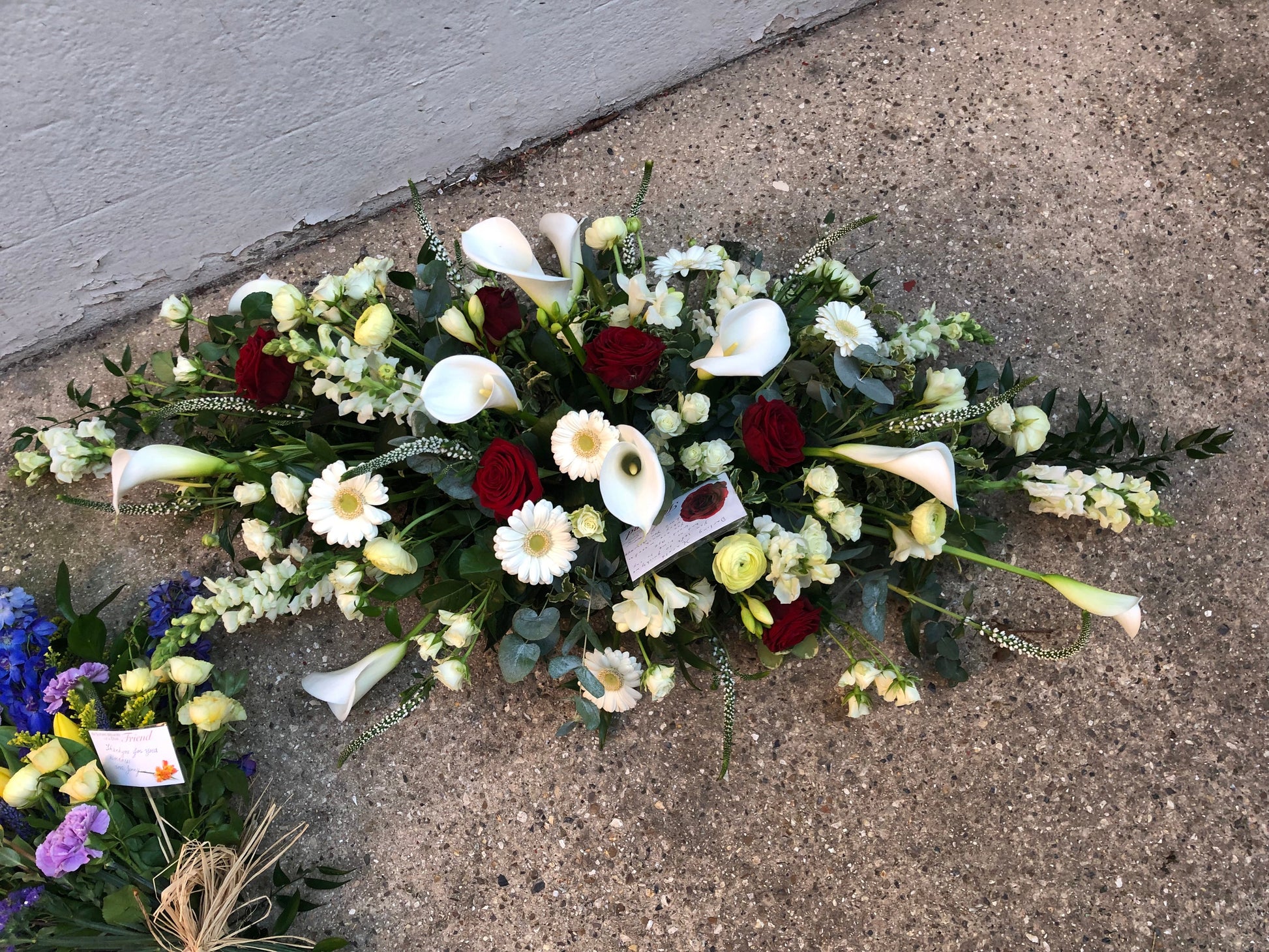 Red + White Casket - Quality Flowers from Ann's Flowers - Just £95! Shop now at Ann's Flowers