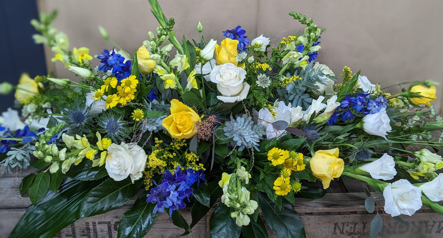 Casket spring colours - Quality Flowers from Ann's Flowers - Just £135! Shop now at Ann's Flowers