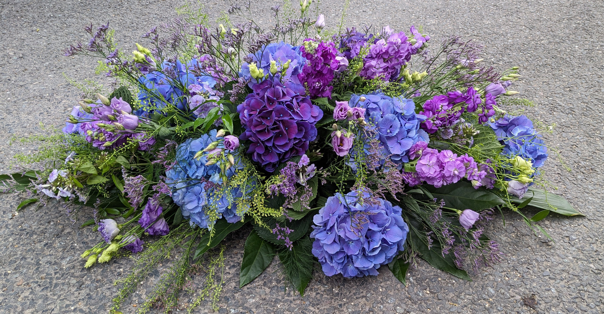 Hydrangea Casket tribute - Quality Flowers from Ann's Flowers - Just £175! Shop now at Ann's Flowers