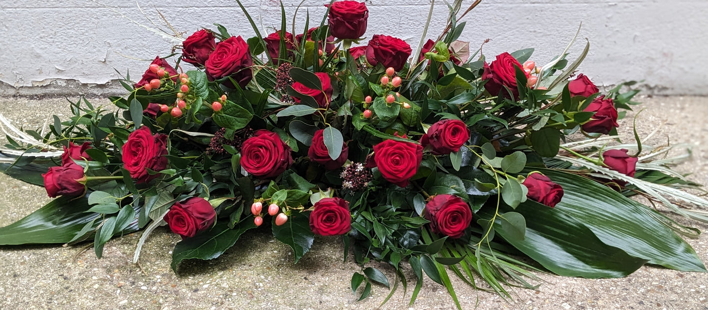 Red rose casket - Quality Flowers from Ann's Flowers - Just £150! Shop now at Ann's Flowers