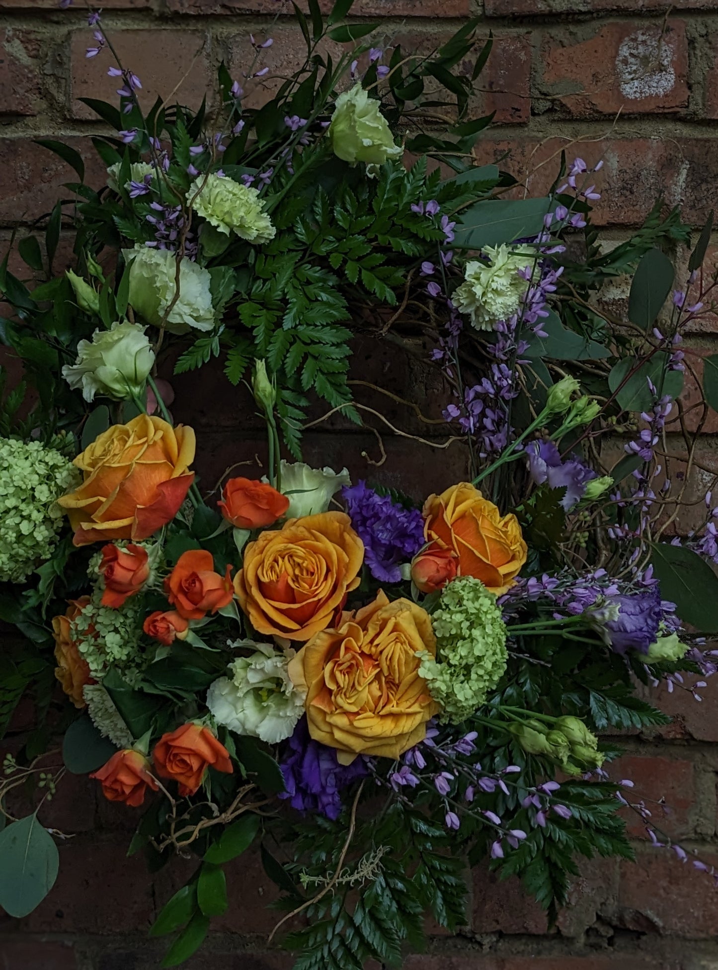 Vibrant wicker wreath - Quality Flowers from Ann's Flowers - Just £65! Shop now at Ann's Flowers